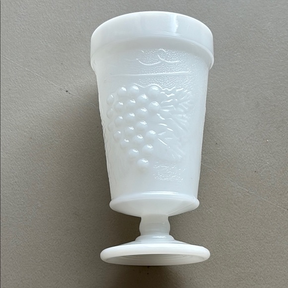 White Milk Glass Goblet - Picture 2 of 5